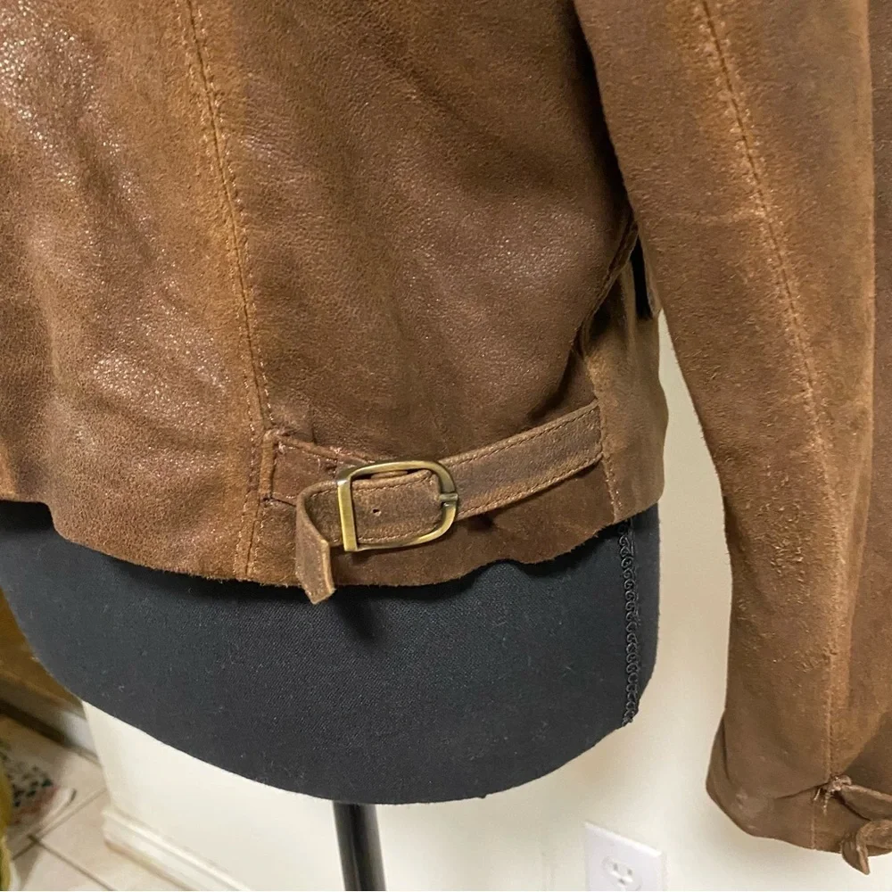 El Bomero Jacket Women’s Size Large Brown Suede Leather Motto Jacket Vintage - Picture 10 of 17